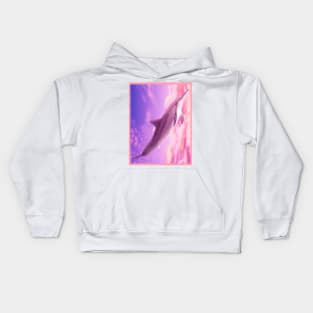 Dolphin in the sky painting Kids Hoodie